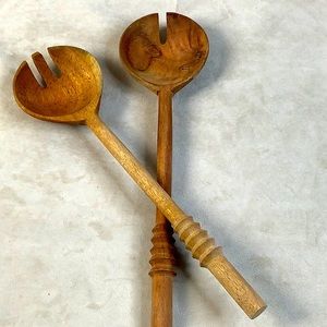 Wooden Spoons Carved Wooden Spoons Use: Salad, Decor, etc.Sign of wear, Natural